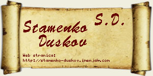 Stamenko Duškov vizit kartica